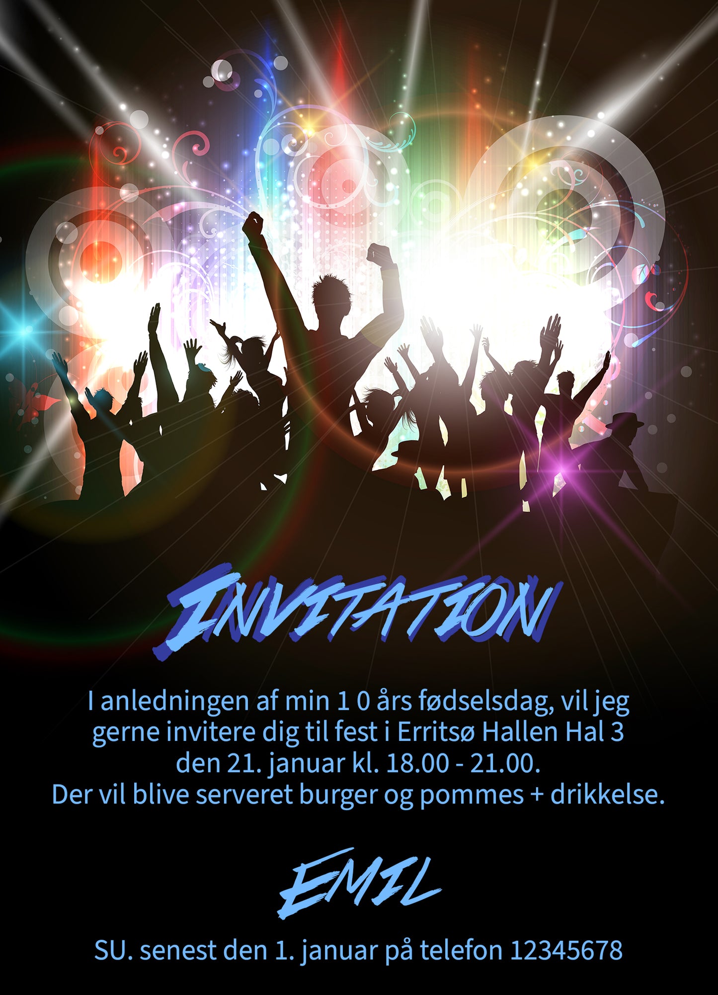 Invitation, Fødselsdag, Diskotek